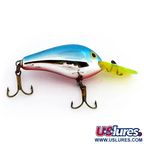 Vintage Rapala Fat Rap, 2/5oz Silve Blue fishing lure #9871