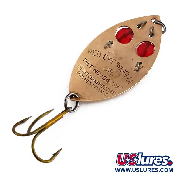 Vintage  Hofschneider Red Eye junior, 2/5oz Copper fishing spoon #9879