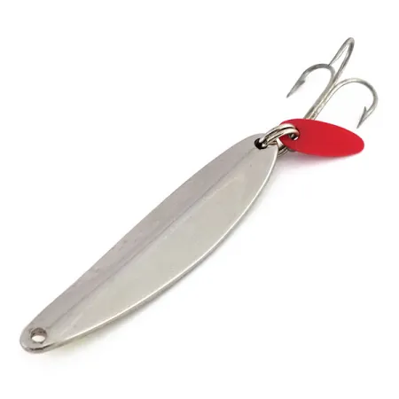 Vintage Bay de Noc Swedish pimple, 1/2oz Nickel / Chartreuse fishing spoon #9882