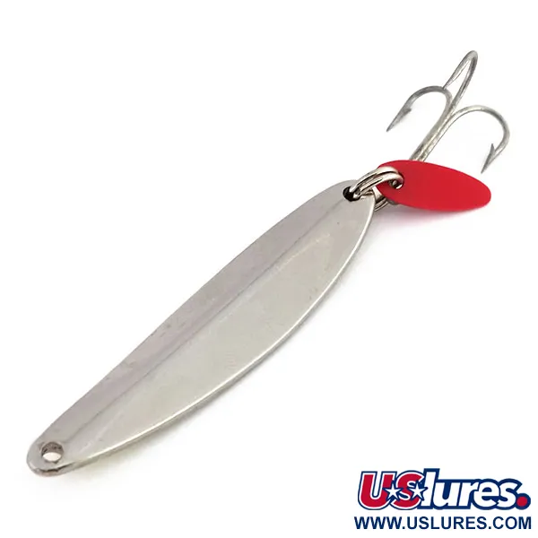Vintage Bay de Noc Swedish pimple, 1/2oz Nickel / Chartreuse fishing spoon #9882