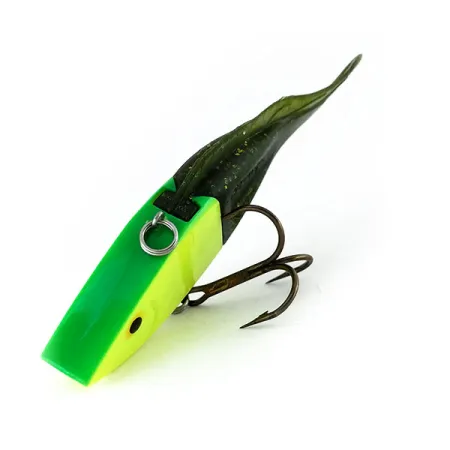 Vintage Berkley PowerBait Power Rattle (replaceable fins), 1/2oz Chartreuse fishing lure #9888