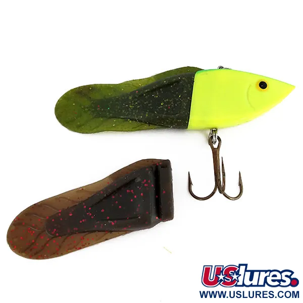 Vintage Berkley PowerBait Power Rattle (replaceable fins), 1/2oz Chartreuse fishing lure #9888