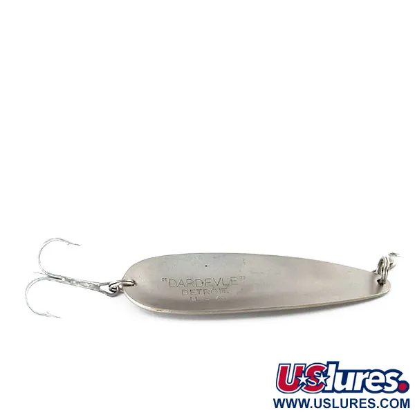Vintage Eppinger Dardevle, 1oz Matte Silver fishing spoon #9892