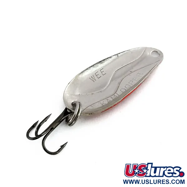 Vintage Acme Kamlooper Wee, 1/8oz Red / Nickel fishing spoon #9899
