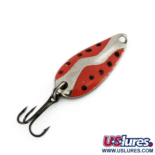 Vintage Acme Kamlooper Wee, 1/8oz Red / Nickel fishing spoon #9899