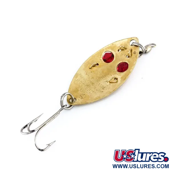 Vintage Hofschneider Red Eye junior, 2/5oz Brass fishing spoon #9906