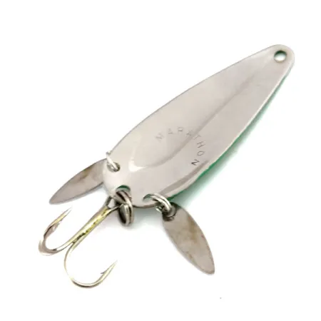 Vintage Marathon (with sonic blades), 2/5oz Green / Yellow / Nickel fishing spoon #9911