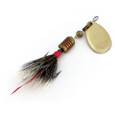 Vintage Vintage Mepps Aglia 1 dressed (squirrel tail) 1970s, 1/8oz Gold spinning lure #9912