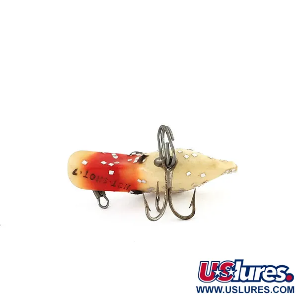 Vintage  Luhr Jensen Luhr jensen Hot Shot 70, 1/16oz White / Red / Golden Glitter fishing lure #9963