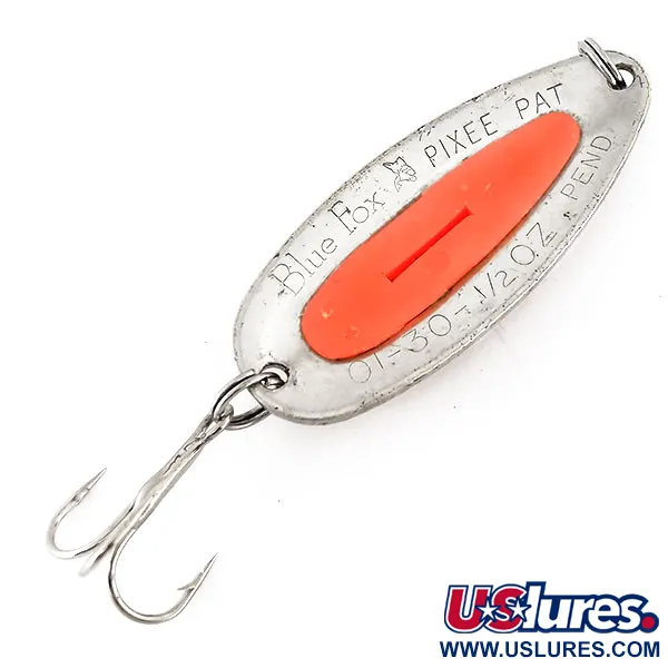 Vintage Blue Fox Pixee UV, Pink / Hammered Nickel fishing spoon #9972