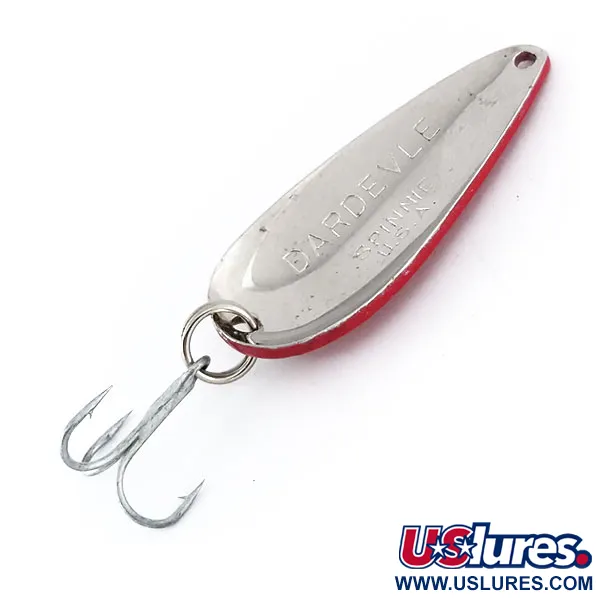 Vintage Eppinger Dardevle Spinnie, 1/3oz Red / White / Nickel fishing spoon #9974