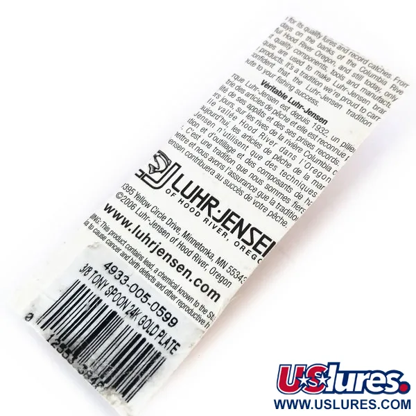   Tony Accetta Tony's Spoon, 2/5oz Gold fishing spoon #9991