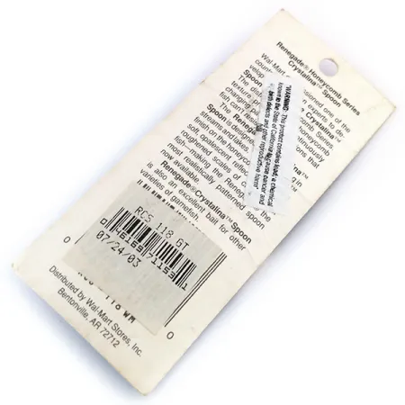 Renegade Crystalina Spoon, 1/4oz fishing spoon #9992