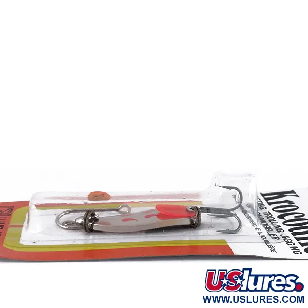  Luhr Jensen Krocodile, 1/4oz Nickel / Red fishing spoon #9994