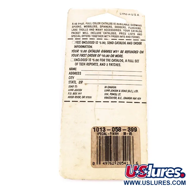  Luhr Jensen Lil' Kroc (Krocodile Stubby), 1/2oz Red / Nickel fishing spoon #9996